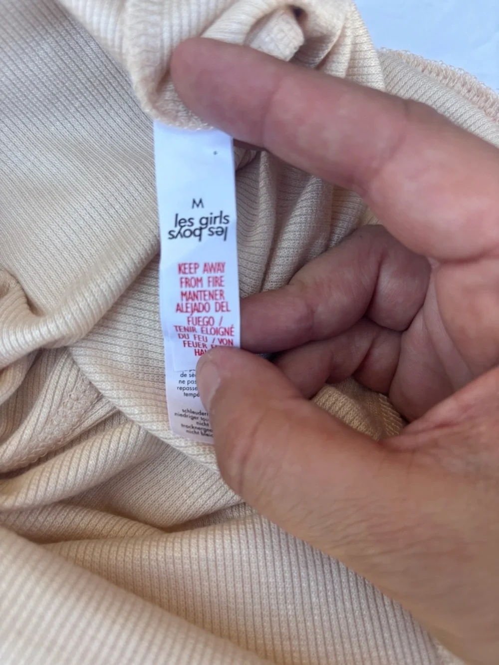 Les Girls Les Boys Fine Ribbed Pants Lounge Cream - Picture 7 of 10